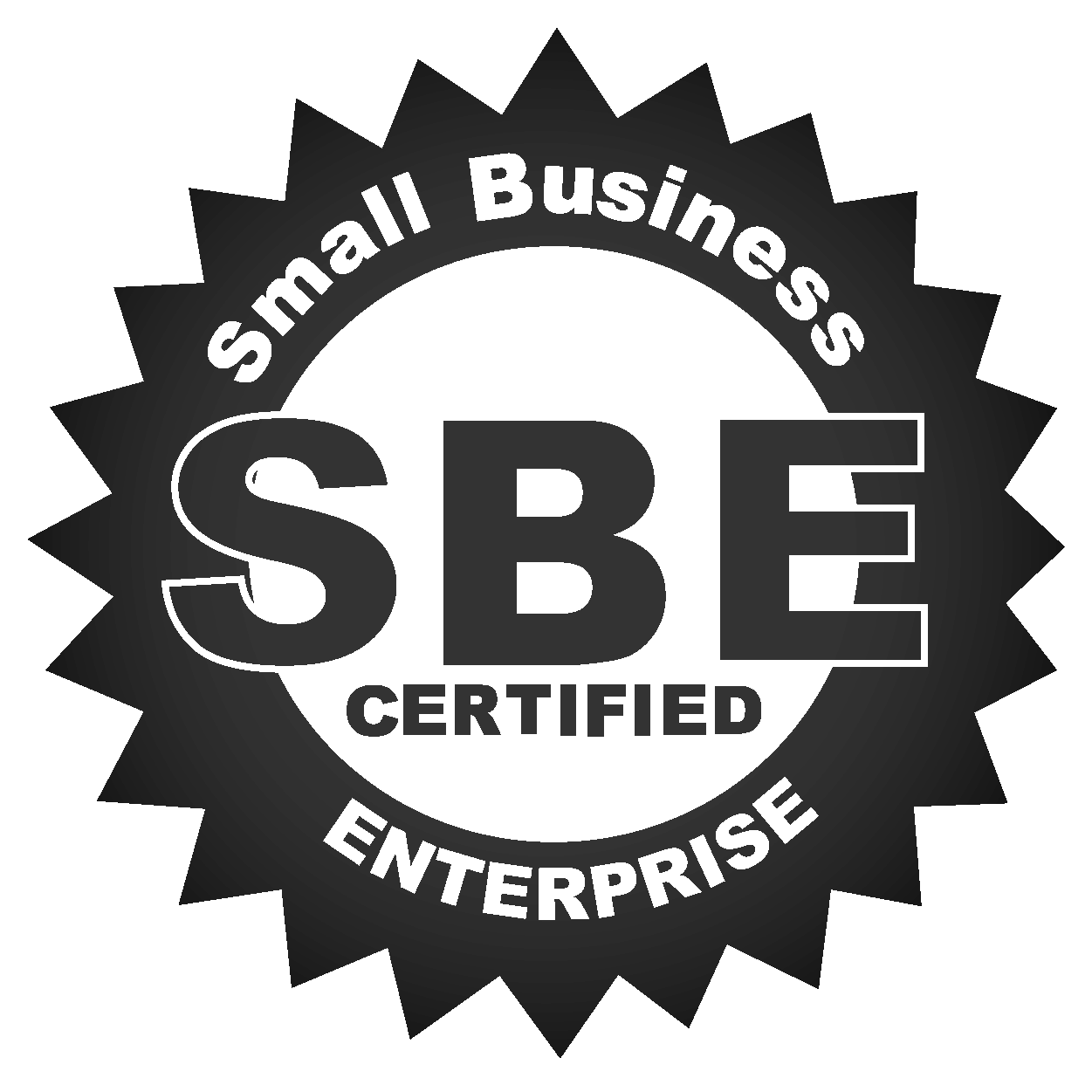 SBE Certified Small Business Enterprise badge for business recognition.