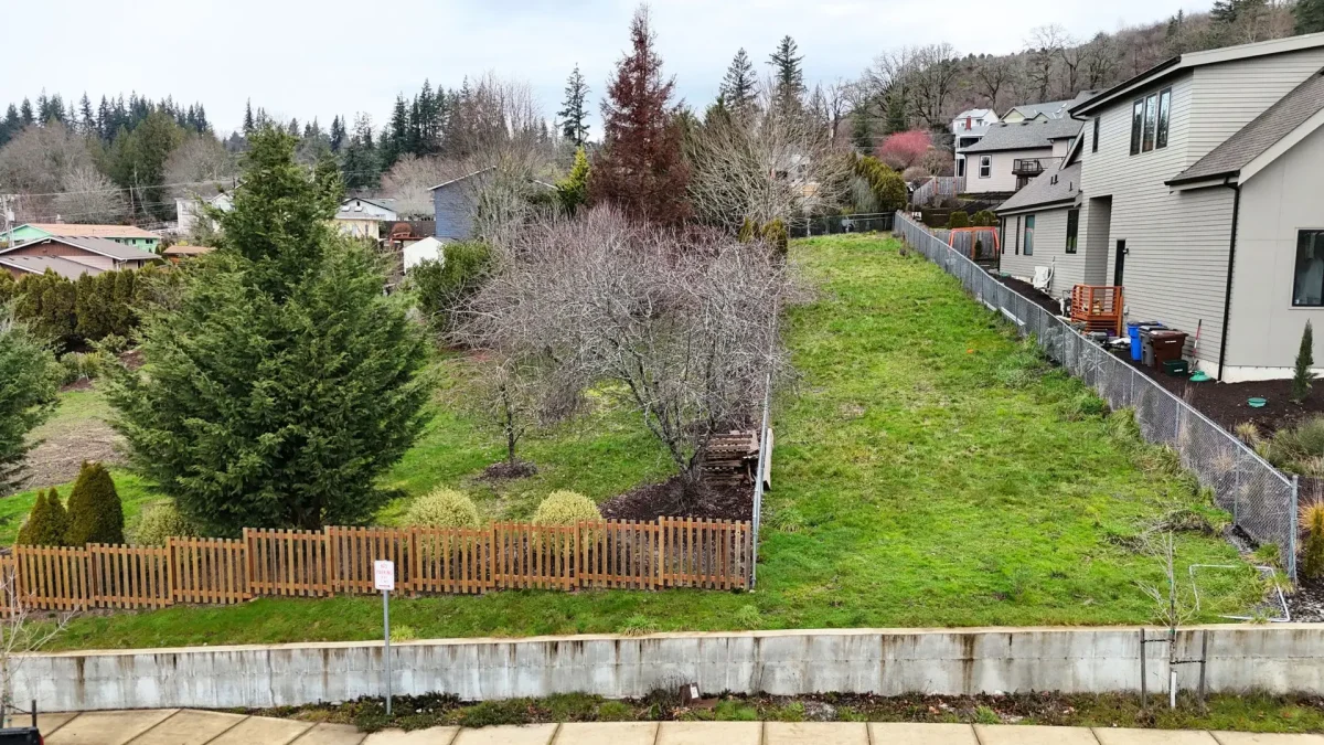 Wooded residential lot in Washougal, Washington prepared for CEG's 3-lot subdivision civil engineering project